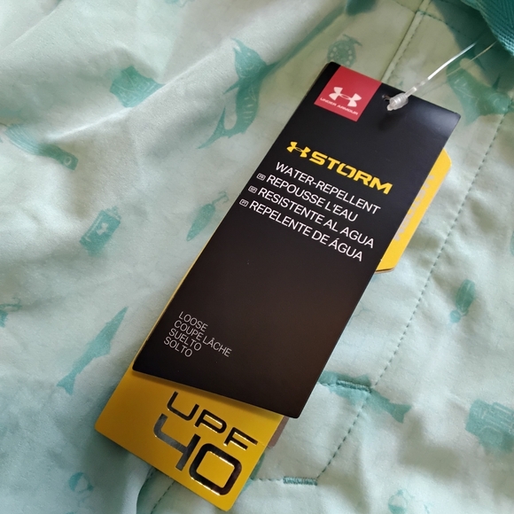 Under Armour Men's size 38 fishing themed swim trunks heat gear New with tags - Picture 2 of 8